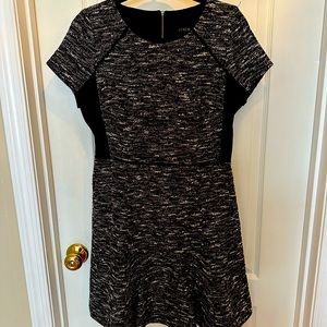 J.Crew Size 8 Black and Grey Ponte Dress